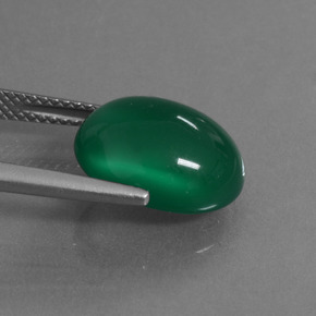 Ágata verde natural de 6,27 ct, corte óvalo, translúcido