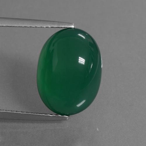 Ágata Verde amarillento natural de 6.62 ct, Corte Óvalo, Translúcido
