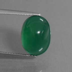 Ágata verde natural de 5,72 ct, corte óvalo, translúcido