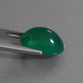 Ágata verde natural de 5,72 ct, corte óvalo, translúcido