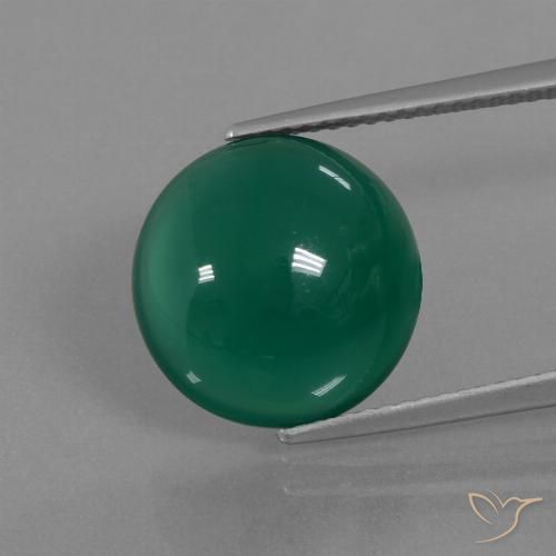 7.52ct Natural Verde medio Ágata, Ovalada, Translúcido