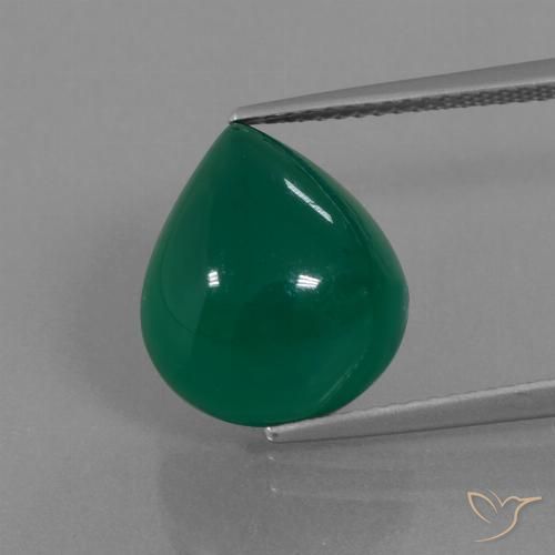8.64ct Natural Verde bosque Ágata, En forma de pera, Translúcido