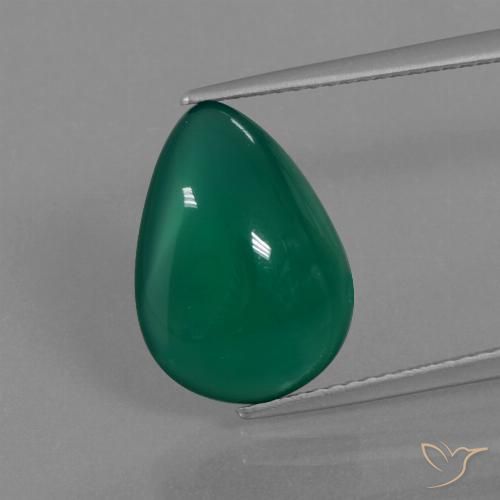 5.45ct Natural Verde bosque Ágata, En forma de pera, Translúcido