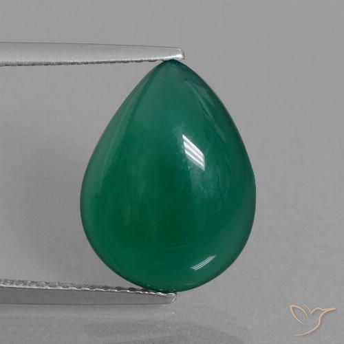 6.24ct Natural Verde bosque Ágata, En forma de pera, Translúcido