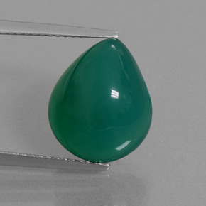 Ágata verde natural de 8,02 ct, en forma de pera, translúcido
