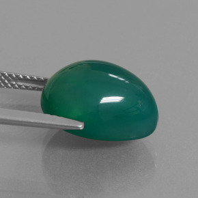 Ágata verde natural de 8,02 ct, en forma de pera, translúcido