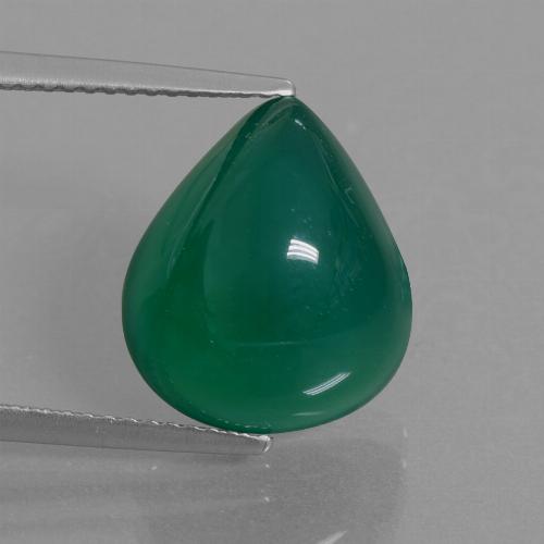 Ágata verde natural de 8,45 ct, en forma de pera, translúcido