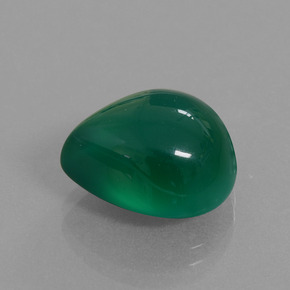 Ágata verde natural de 8,45 ct, en forma de pera, translúcido