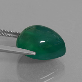 Ágata verde natural de 8,45 ct, en forma de pera, translúcido
