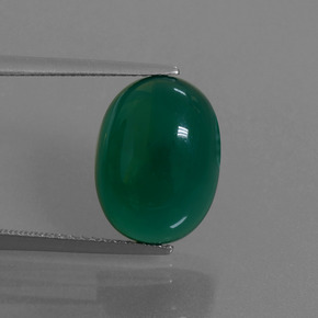 Ágata verde natural de 7,42 ct, corte óvalo, translúcido
