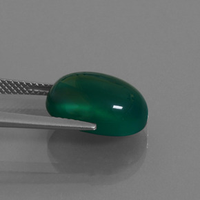 Ágata verde natural de 7,42 ct, corte óvalo, translúcido