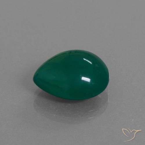 Ágata verde natural de 7,33 ct, en forma de pera, translúcido