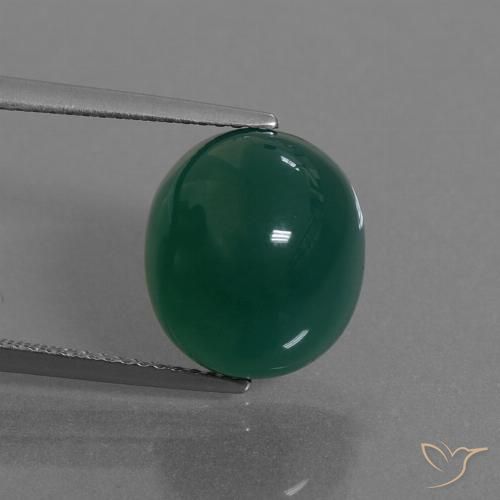 8.19ct Natural Verde Ágata, Ovalada, Translúcido, Photo A