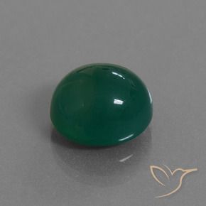 Ágata Verde natural de 8.19 ct, Ovalada, Translúcido