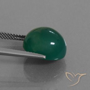 Ágata Verde natural de 8.19 ct, Ovalada, Translúcido