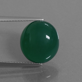 Ágata verde natural de 8,77 ct, corte óvalo, translúcido