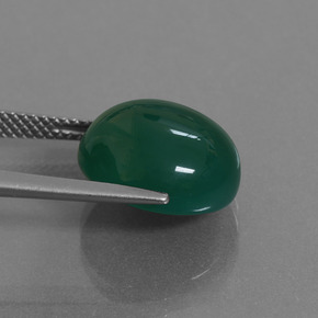 Ágata verde natural de 8,77 ct, corte óvalo, translúcido