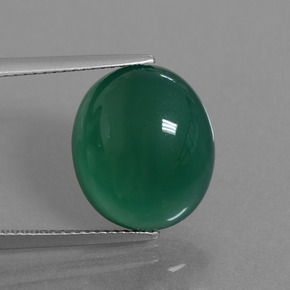 Ágata verde natural de 8,32 ct, corte óvalo, translúcido