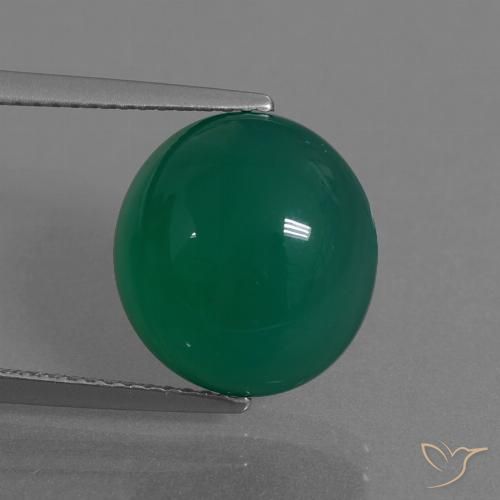 7.69ct Natural Verde bosque Ágata, Ovalada, Translúcido
