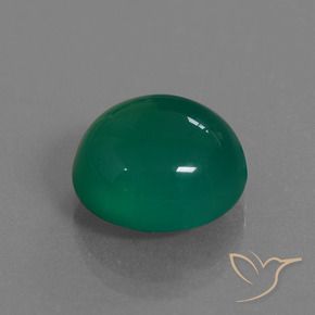 Ágata Verde bosque natural de 7.69 ct, Ovalada, Translúcido