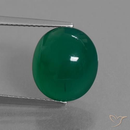 7.27ct Natural Verde Ágata, Ovalada, Translúcido