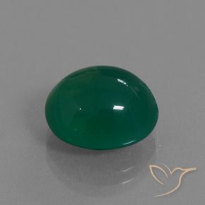 Ágata Verde natural de 7.27 ct, Ovalada, Translúcido