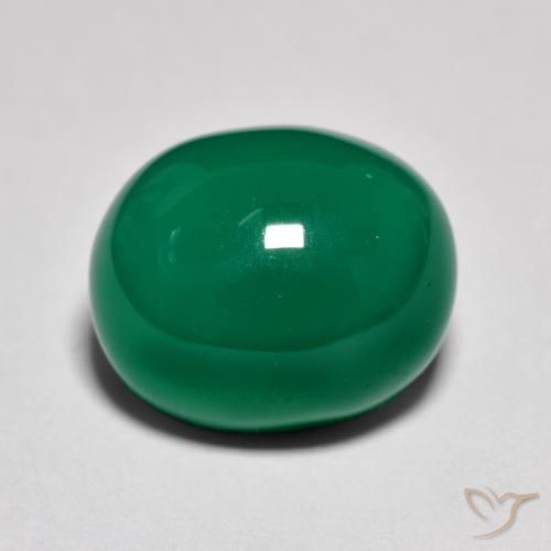 9.31ct Natural Verde medio Ágata, Ovalada, Translúcido