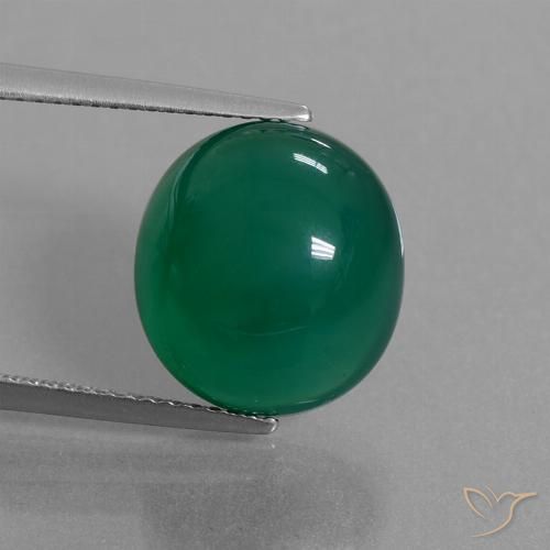 9.19ct Natural Verde medio Ágata, Ovalada, Translúcido