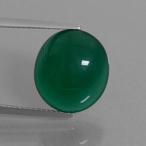 Ágata Verde natural de 9.18 ct, Corte Óvalo, Translúcido