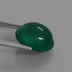 Ágata Verde natural de 9.18 ct, Corte Óvalo, Translúcido