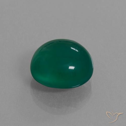 Ágata Verde natural de 8.09 ct, Ovalada, Translúcido