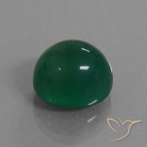 Ágata Verde amarillento natural de 8.78 ct, Ovalada, Translúcido