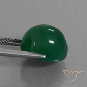 Ágata Verde amarillento natural de 8.78 ct, Ovalada, Translúcido