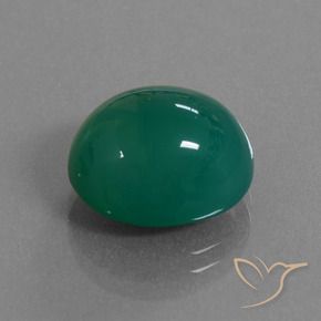 Ágata Verde natural de 8.50 ct, Ovalada, Translúcido