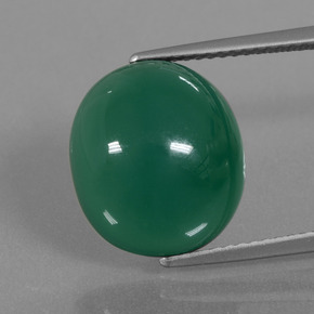 Ágata verde natural de 8,22 ct, corte óvalo, translúcido