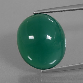 Ágata verde natural de 10,07 ct, corte óvalo, translúcido