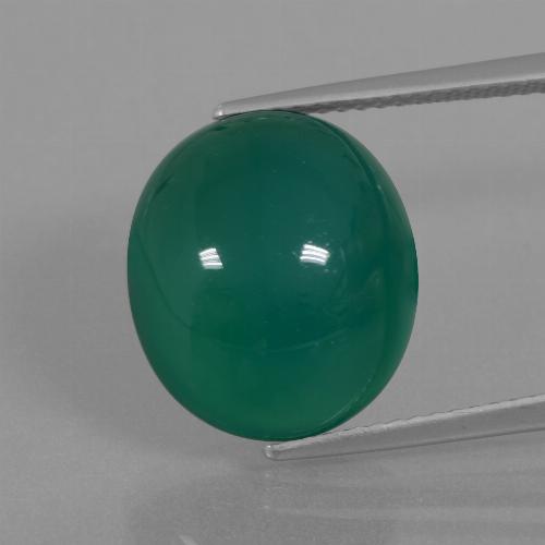 Ágata verde natural de 10,07 ct, corte óvalo, translúcido