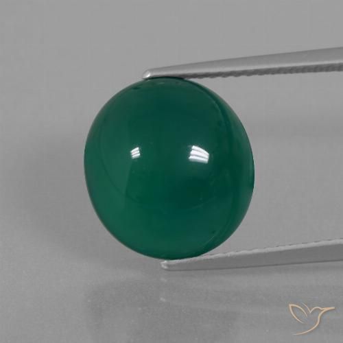 7.87ct Natural Verde oscuro medio Ágata, Ovalada, Translúcido