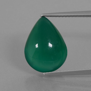 Ágata verde natural de 6,75 ct, en forma de pera, translúcido