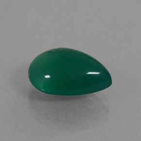 Ágata verde natural de 6,75 ct, en forma de pera, translúcido