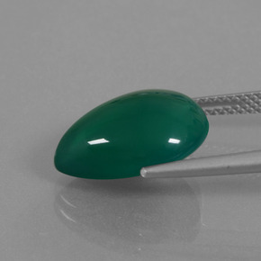 Ágata verde natural de 6,75 ct, en forma de pera, translúcido