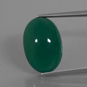 Ágata verde natural de 10,63 ct, corte óvalo, translúcido
