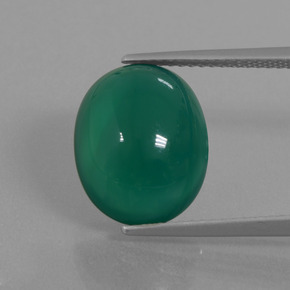 Ágata verde natural de 6,88 ct, corte óvalo, translúcido