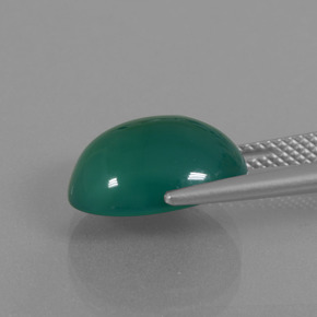 Ágata verde natural de 6,88 ct, corte óvalo, translúcido