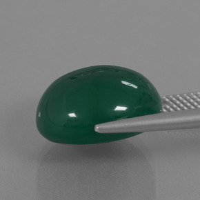 Ágata Verde natural de 13.14 ct, Corte Óvalo, Translúcido