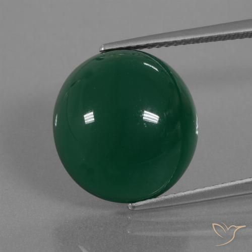 Ágata Verde amarillento natural de 11.22 ct, Corte Óvalo, Translúcido
