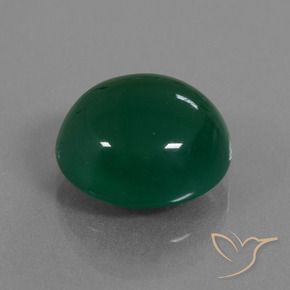 Ágata Verde amarillento natural de 11.22 ct, Corte Óvalo, Translúcido