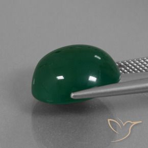 Ágata Verde amarillento natural de 11.22 ct, Corte Óvalo, Translúcido