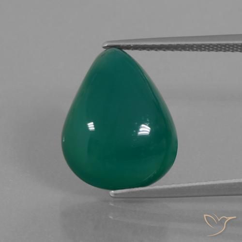 9.48ct Natural Verde medio Ágata, En forma de pera, Translúcido