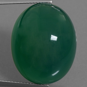 Ágata verde natural de 35,01 ct, corte óvalo, translúcido